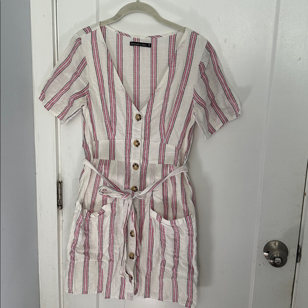 Abercrombie & Fitch Red and White Striped Dress
